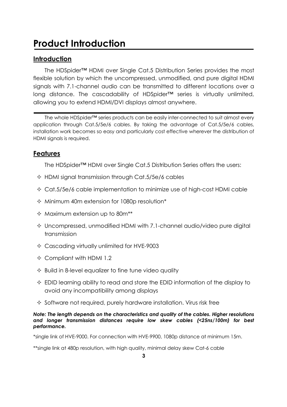 Product introduction, Introduction | LevelOne HVE-9001 User Manual | Page 4 / 16