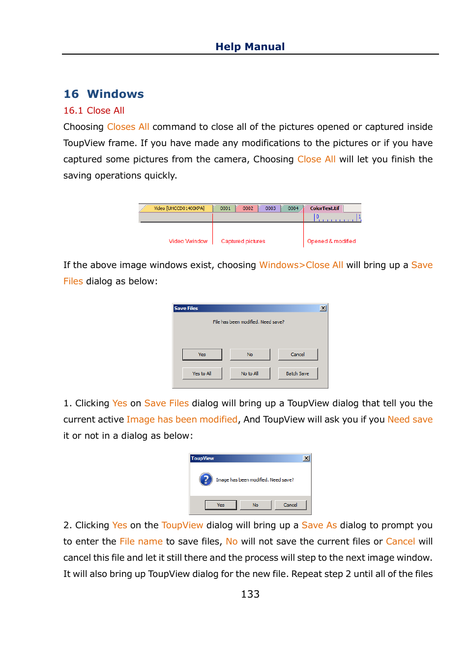 16 windows, 1 close all, Windows | Close all | Levenhuk C800 NG Digital Camera, USB 2.0 User Manual | Page 141 / 143