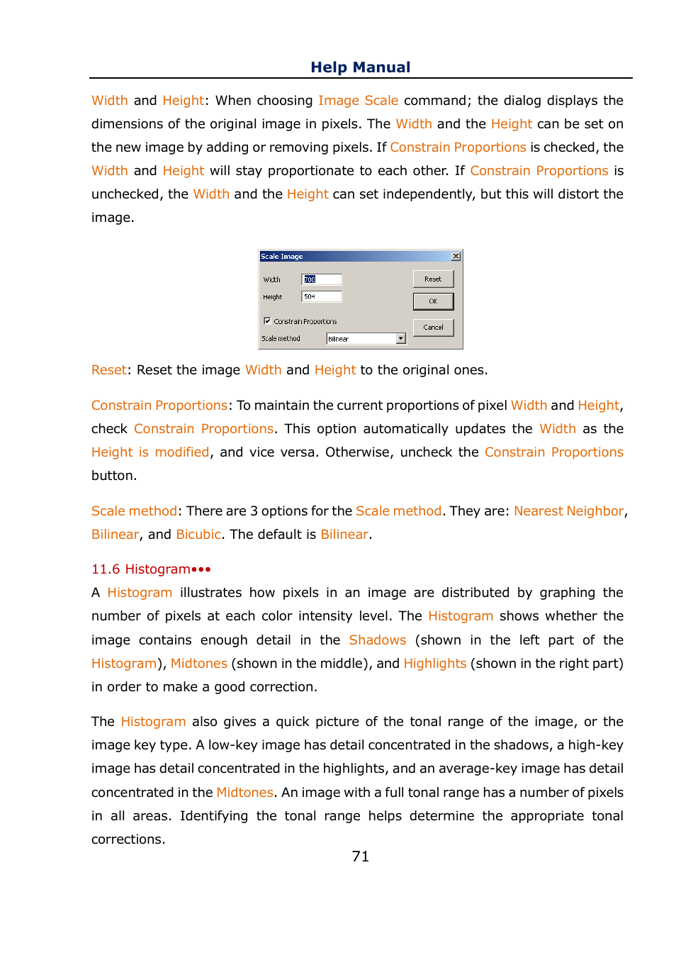 6 histogram, Histogram | Levenhuk C800 NG Digital Camera, USB 2.0 User Manual | Page 79 / 143