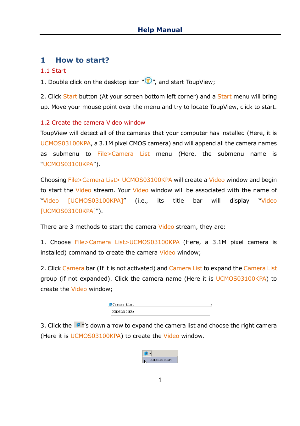 1 how to start, 1 start, 2 create the camera video window | How to start, Start, Create the camera video window | Levenhuk C800 NG Digital Camera, USB 2.0 User Manual | Page 9 / 143