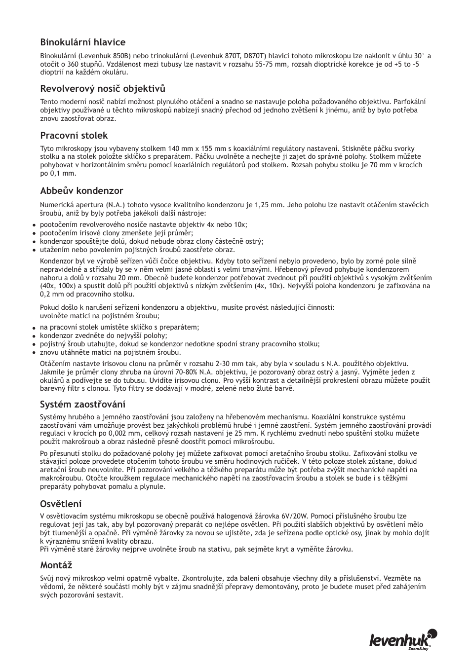Принцип работы | Levenhuk 850B Biological Binocular Microscope User Manual | Page 9 / 36
