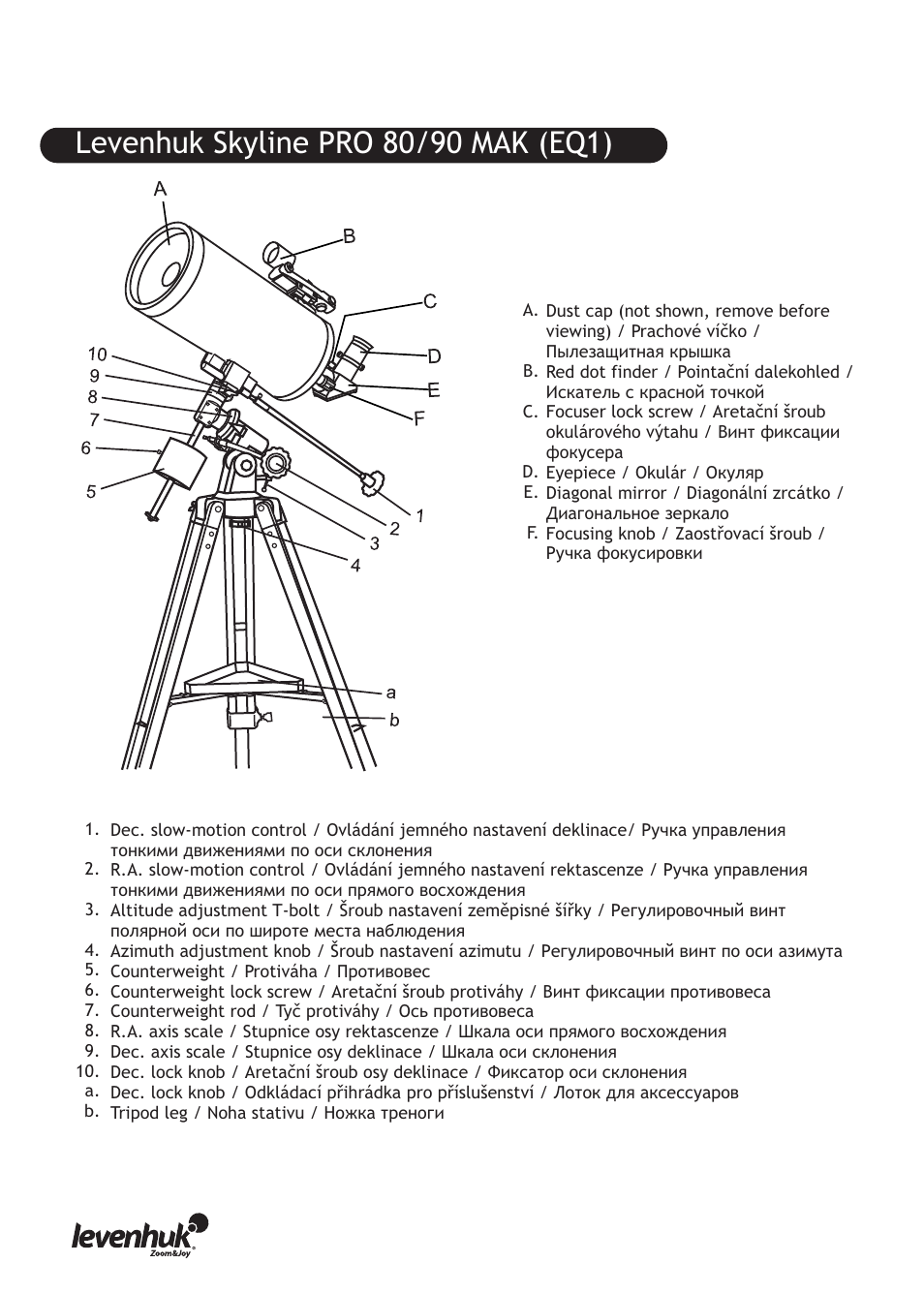 Levenhuk Skyline PRO 127 MAK Telescope User Manual | Page 2 / 40