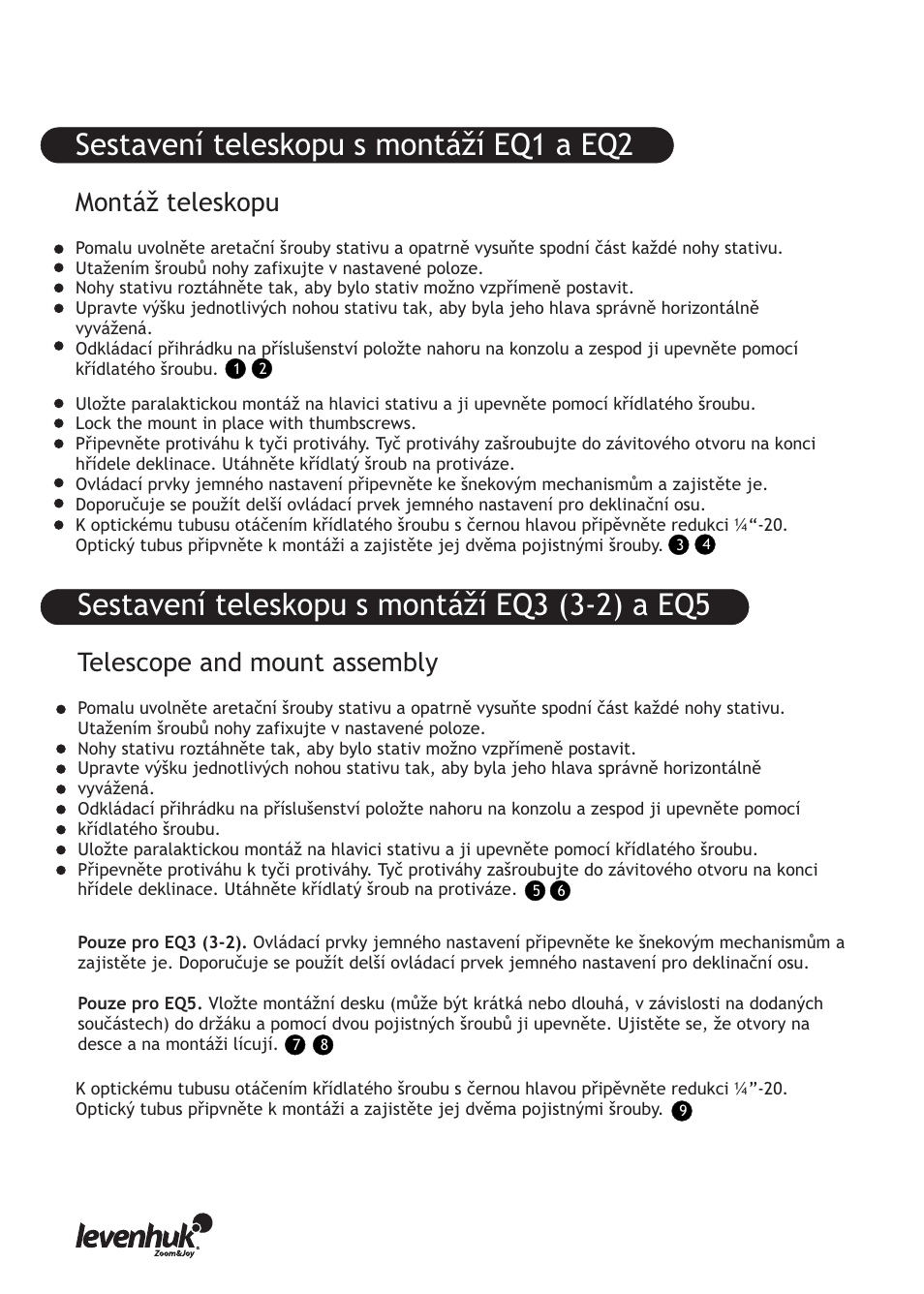 Montáž teleskopu telescope and mount assembly | Levenhuk Skyline PRO 127 MAK Telescope User Manual | Page 22 / 40