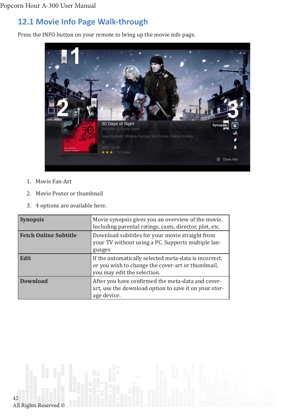 1 movie info page walk-through | POPCORN HOUR A-300 User Manual | Page 43 / 80