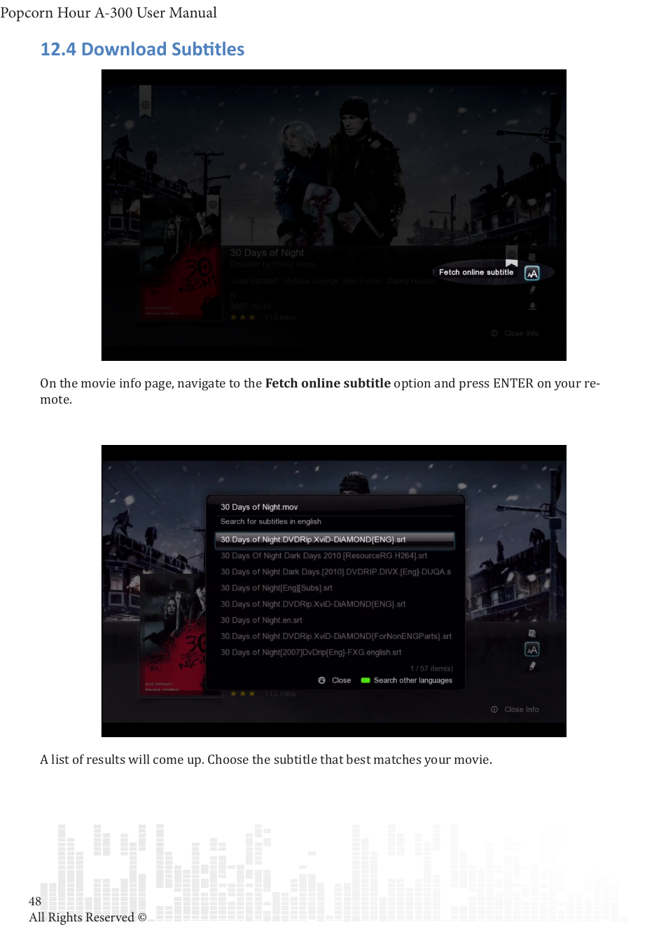 4 download subtitles | POPCORN HOUR A-300 User Manual | Page 49 / 80