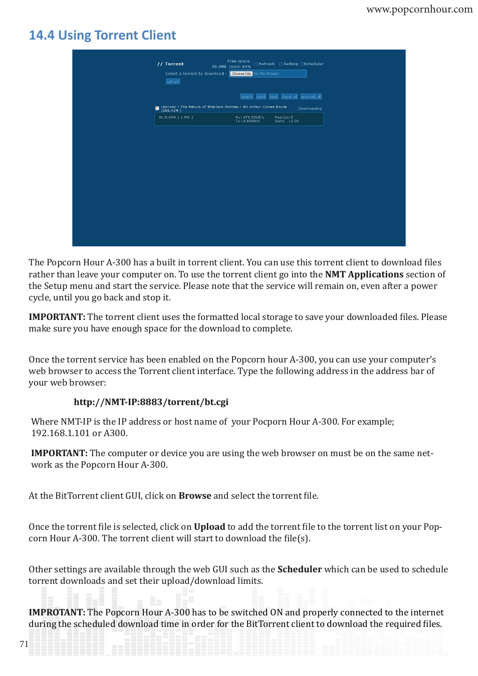 4 using torrent client | POPCORN HOUR A-300 User Manual | Page 72 / 80