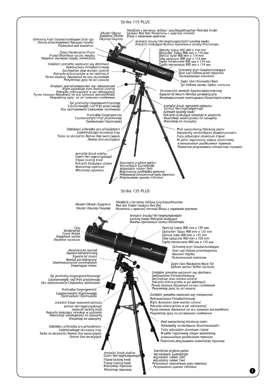 Levenhuk Strike 135 PLUS Telescope User Manual | Page 2 / 28