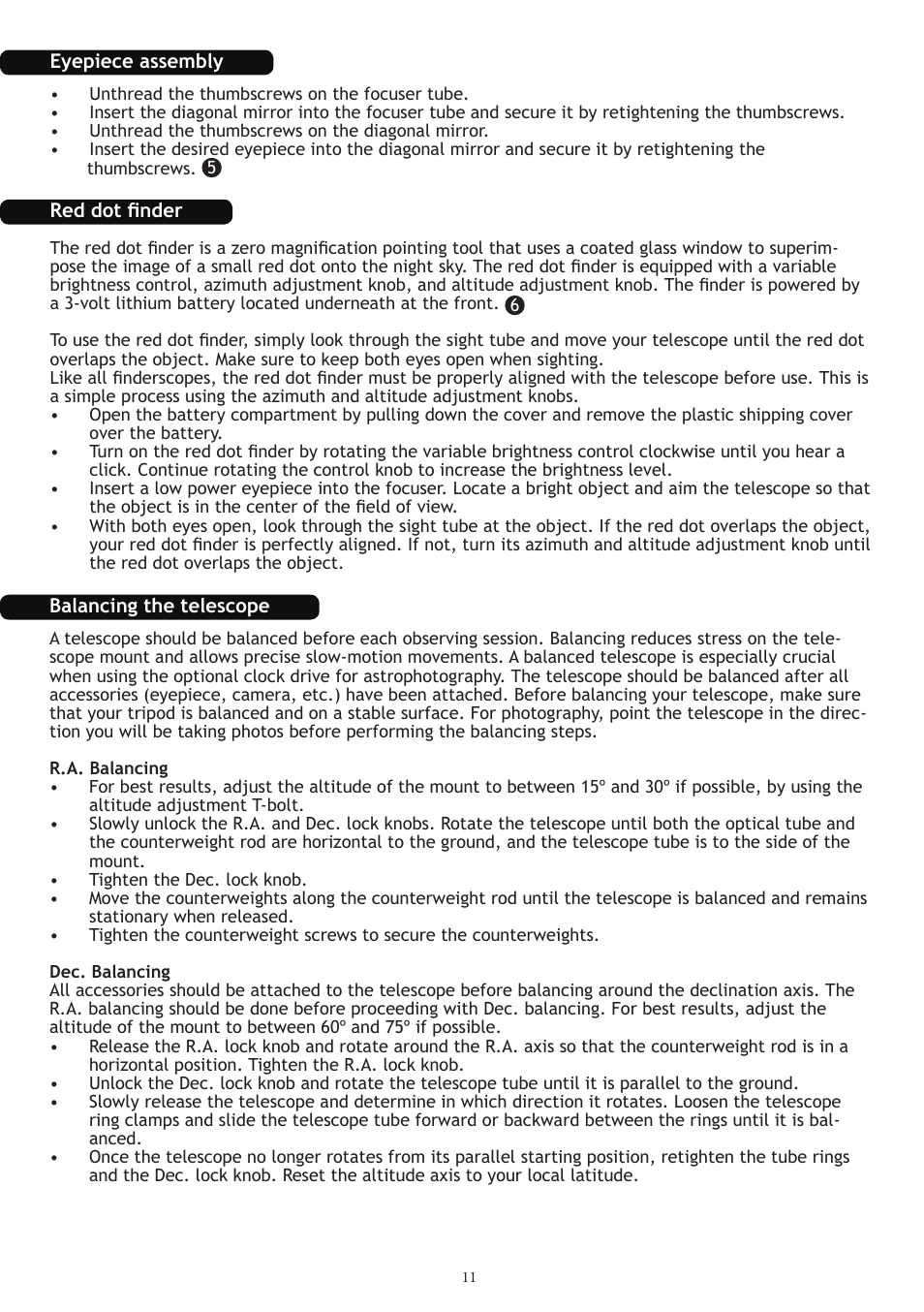 Levenhuk Strike 1000 PRO Telescope User Manual | Page 13 / 60