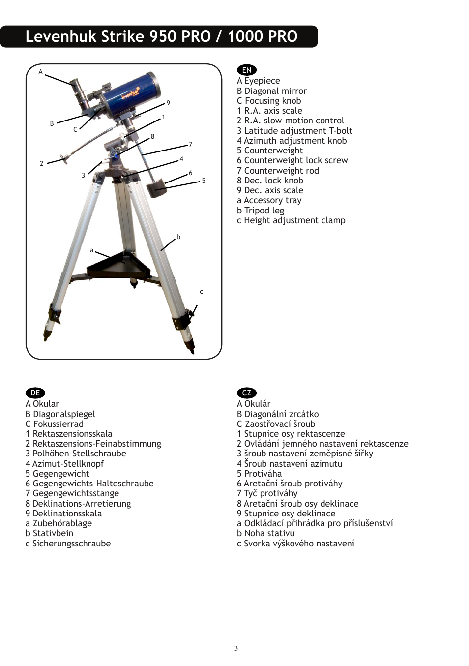 Levenhuk Strike 1000 PRO Telescope User Manual | Page 5 / 60