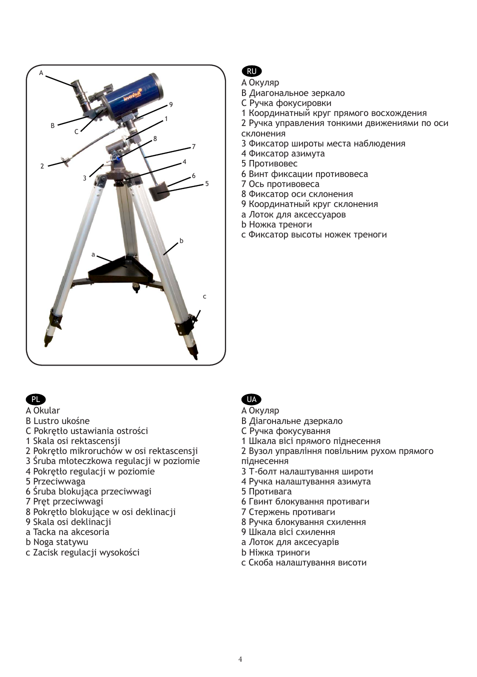 Levenhuk Strike 1000 PRO Telescope User Manual | Page 6 / 60