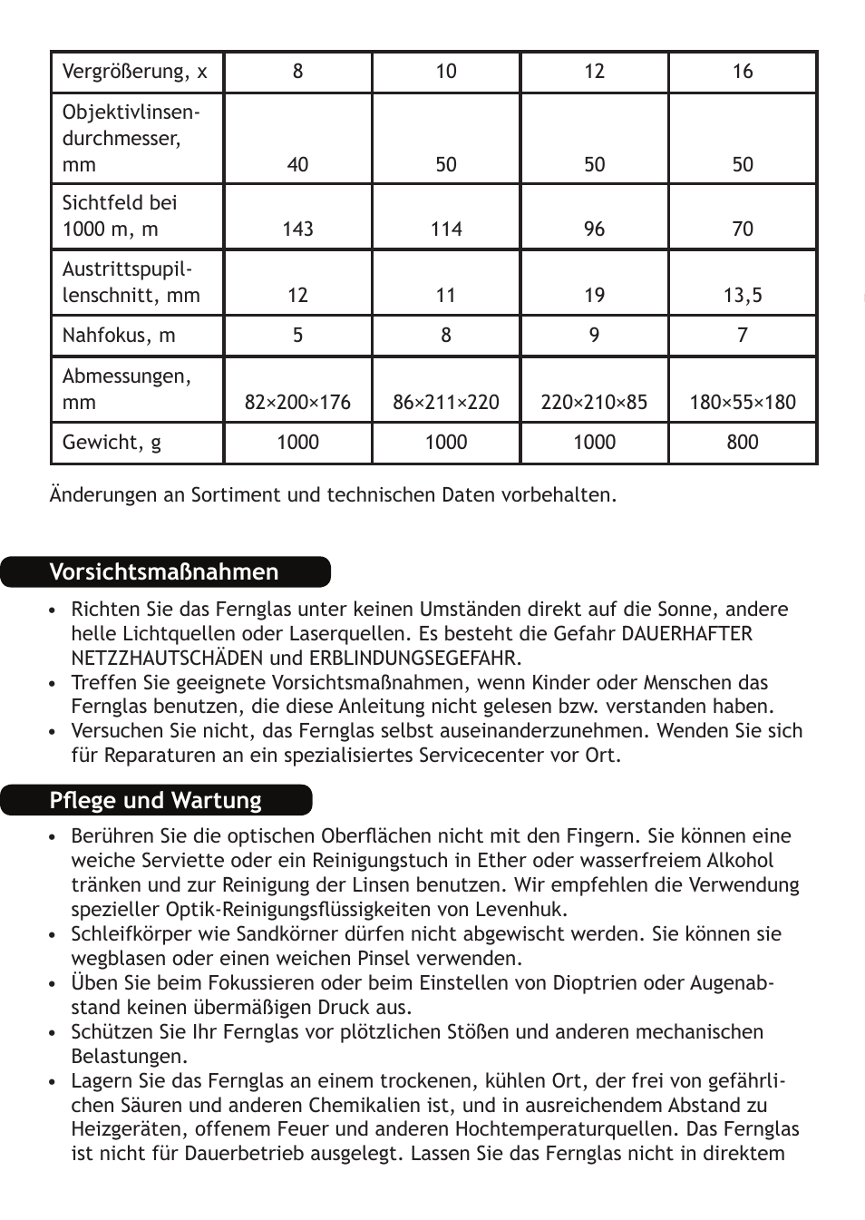 Levenhuk Bino PLUS 12x50 Binoculars User Manual | Page 10 / 24