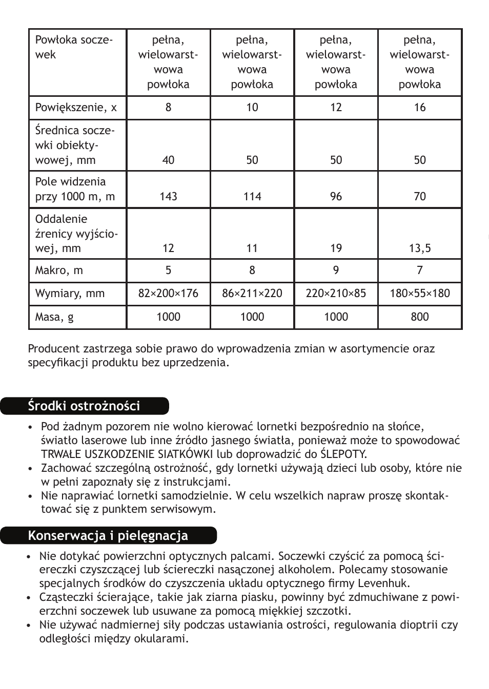 Levenhuk Bino PLUS 12x50 Binoculars User Manual | Page 14 / 24