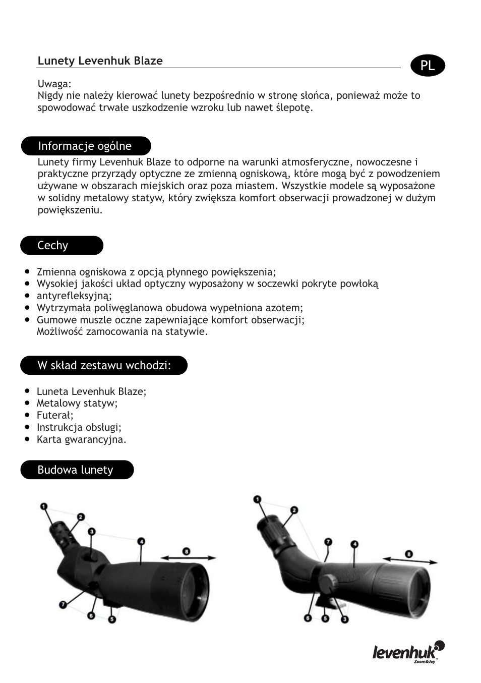 Levenhuk Blaze 20-75x100 Spotting Scope User Manual | Page 11 / 21