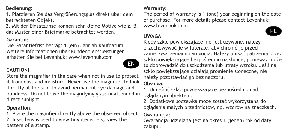 Levenhuk Zeno 100 Magnifier, 2.5/5x, 78/19 mm User Manual | Page 3 / 4