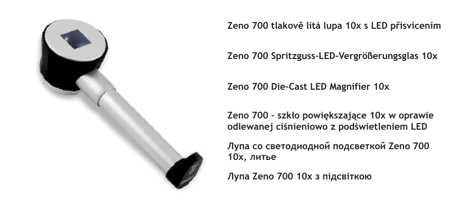 Levenhuk Zeno 700 LED Magnifier, 10x, 30 mm User Manual | 7 pages