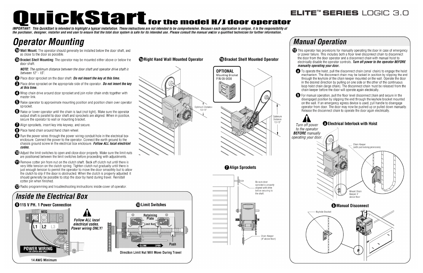 LiftMaster J Industrial Duty Jackshaft Operator User Manual | 2 pages