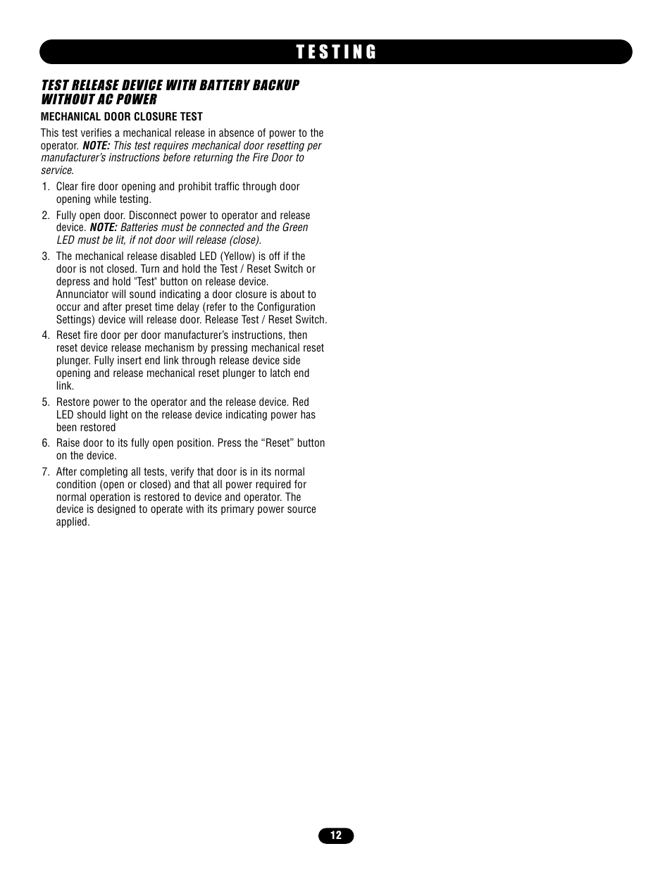 LiftMaster LM21AFCB Advance Fire Control Release Device User Manual | Page 12 / 16