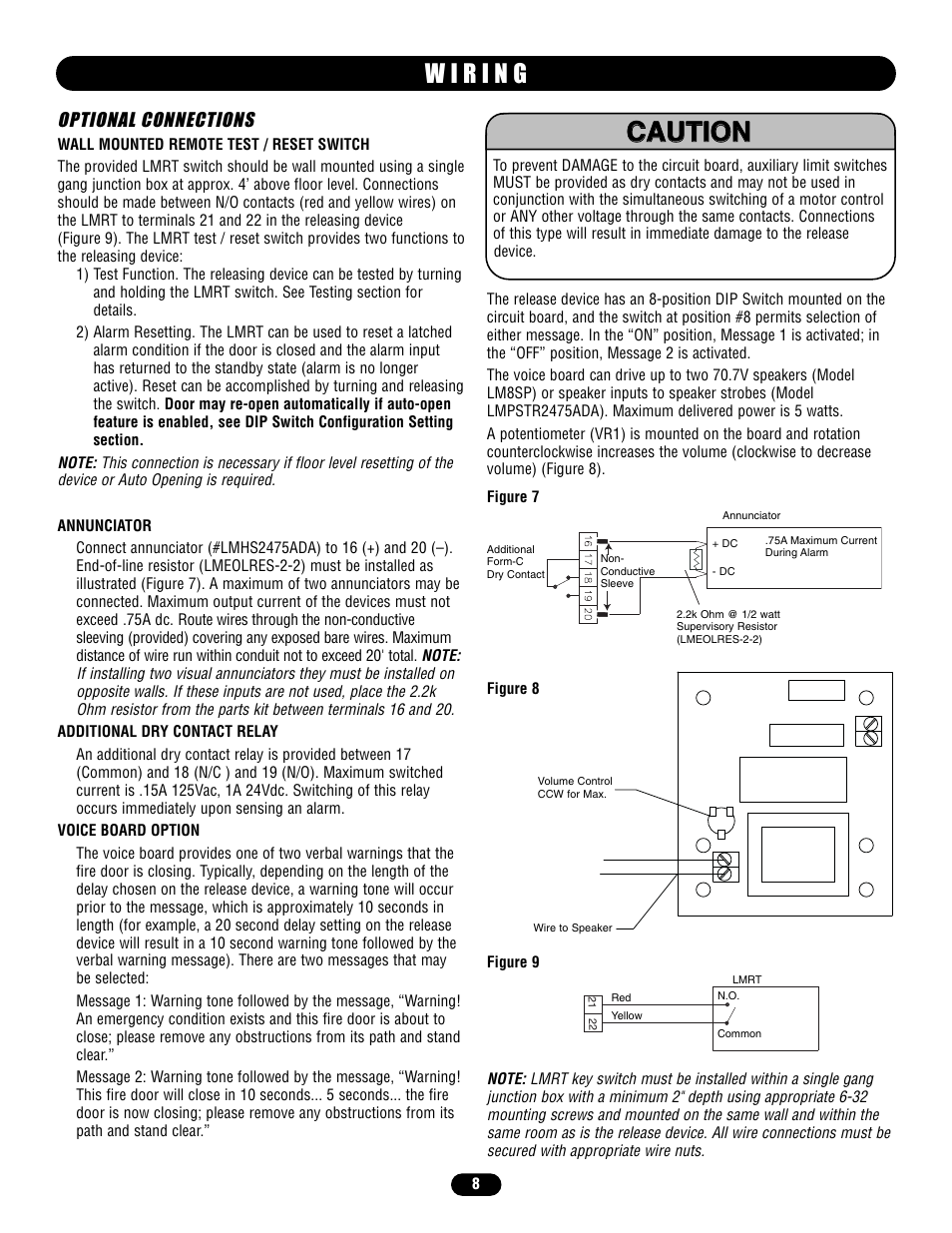 Optional connections | LiftMaster LM21AFCB Advance Fire Control Release Device User Manual | Page 8 / 16