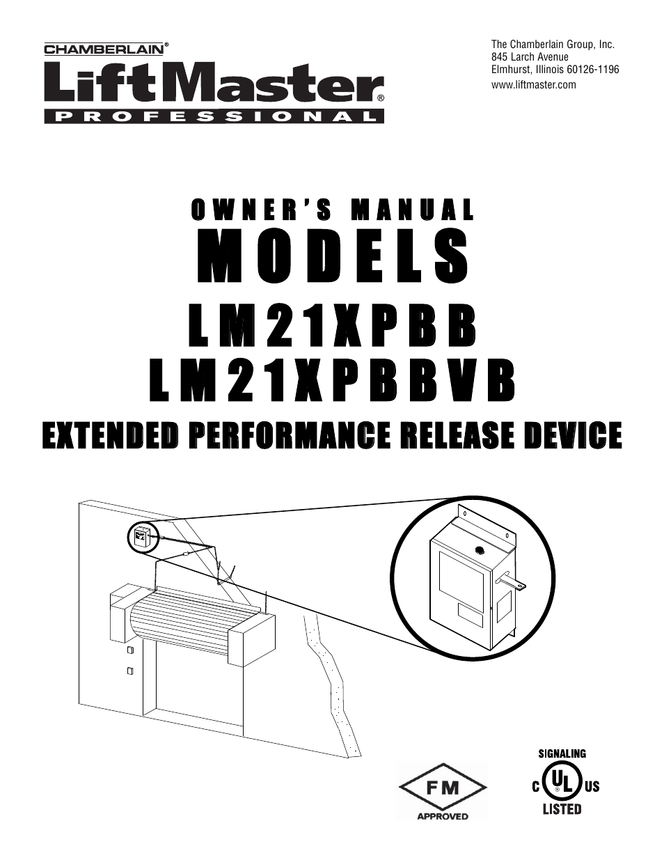 LiftMaster LM21XPBB Extended Performance Release Device User Manual | 16 pages