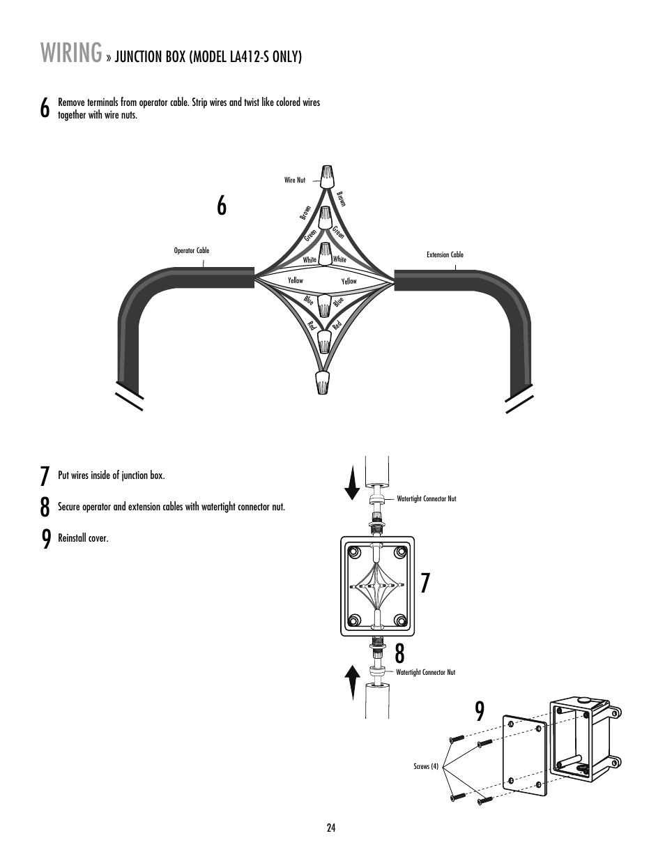 Wiring | LiftMaster LA412 Solar Powered Residential Gate Operator User Manual | Page 25 / 44