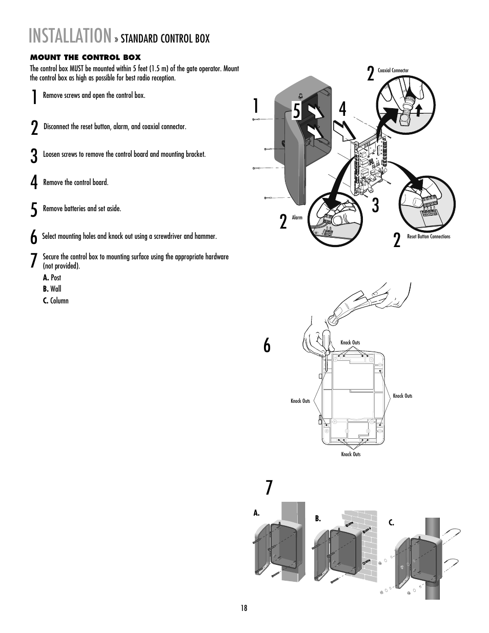 Mount the control box | LiftMaster LA400 Residential DC Linear Gate Operator User Manual | Page 19 / 48