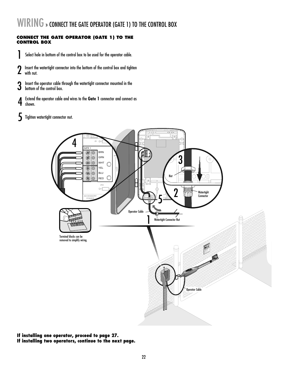 Wiring, 1 2 3 wiring | LiftMaster LA400 Residential DC Linear Gate Operator User Manual | Page 23 / 48