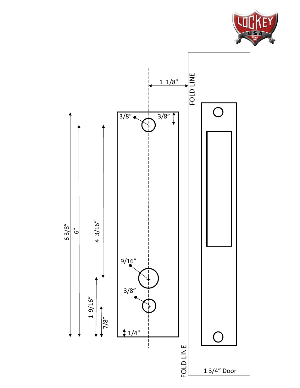 Lockey, Bolt template | LockeyUSA 2985 User Manual | Page 4 / 4