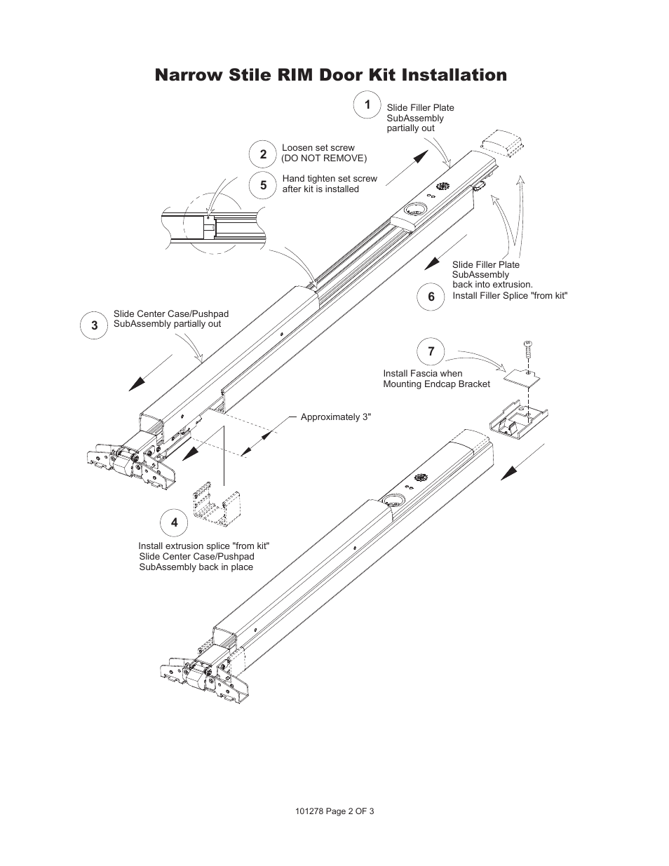 Narrow stile rim door kit installation | LockeyUSA V Series User Manual | Page 2 / 3