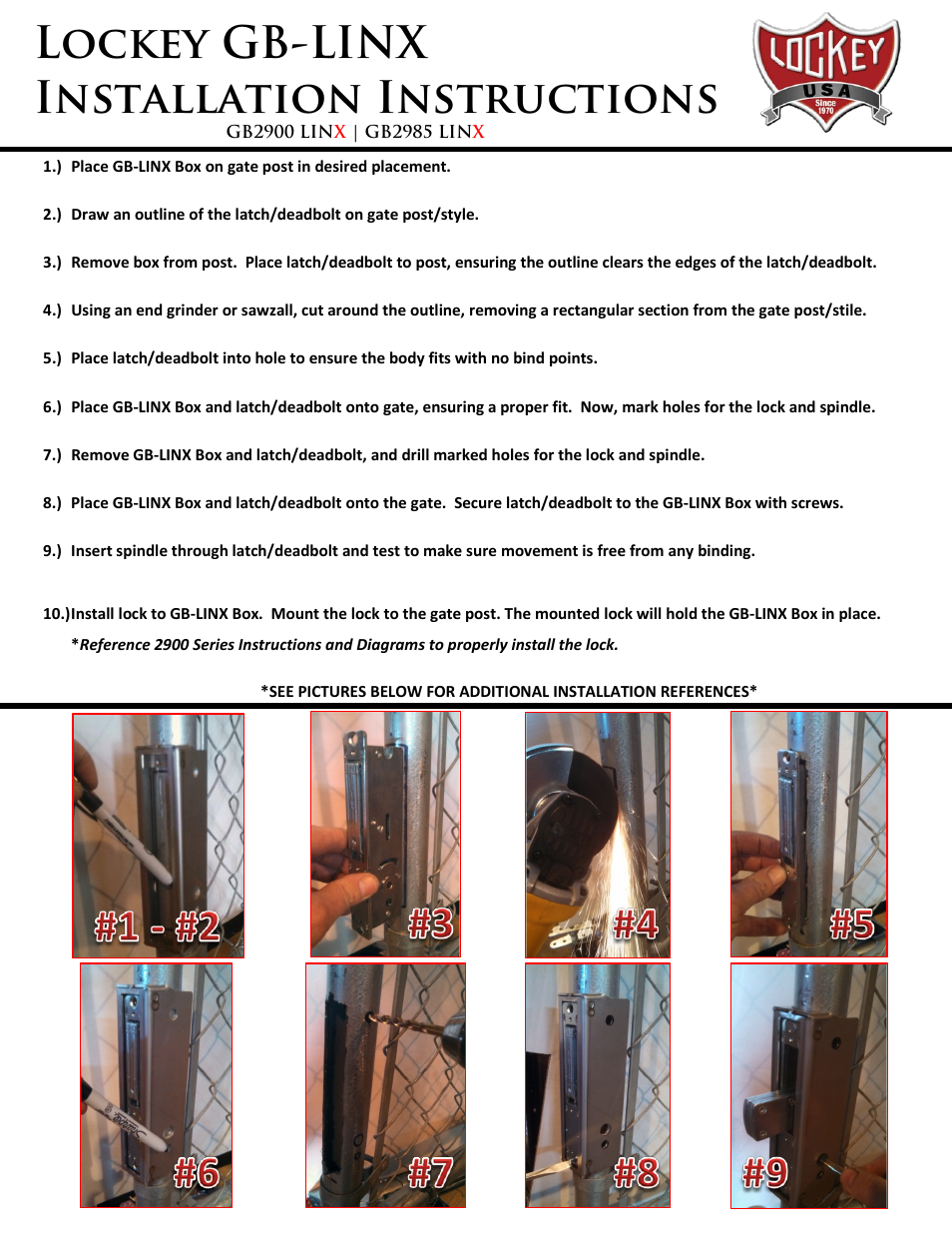 LockeyUSA GB2985 LINX User Manual | 1 page