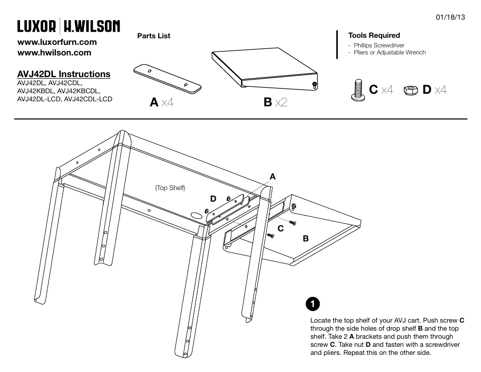 Luxor|H.Wilson AVJDL User Manual | 1 page