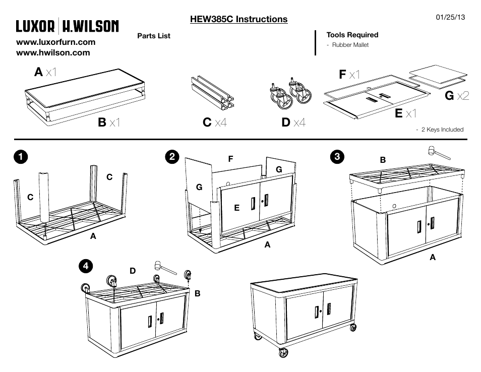 Luxor|H.Wilson HEW385C User Manual | 1 page