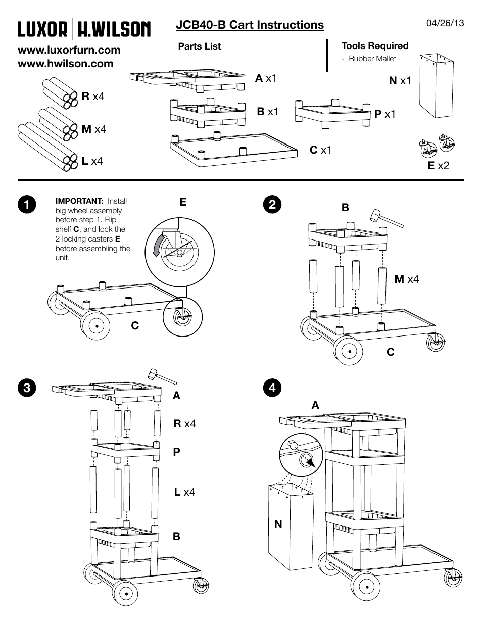Luxor|H.Wilson JCB40-B User Manual | 1 page