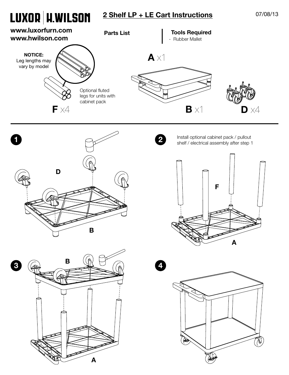 Luxor|H.Wilson LE27 User Manual | 2 pages