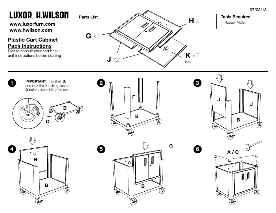 Le_2door_cab_instruct.pdf, G x1 h x1 j x2 k x2 | Luxor|H.Wilson LE27C User Manual | Page 2 / 3