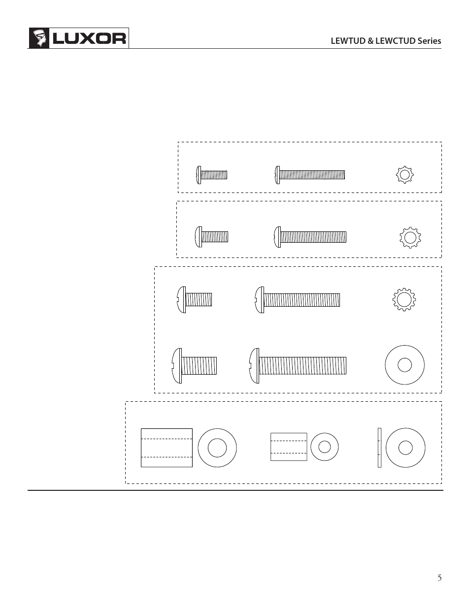 Part list continued, Lewtud & lewctud series | Luxor|H.Wilson LE27WTUD User Manual | Page 5 / 16