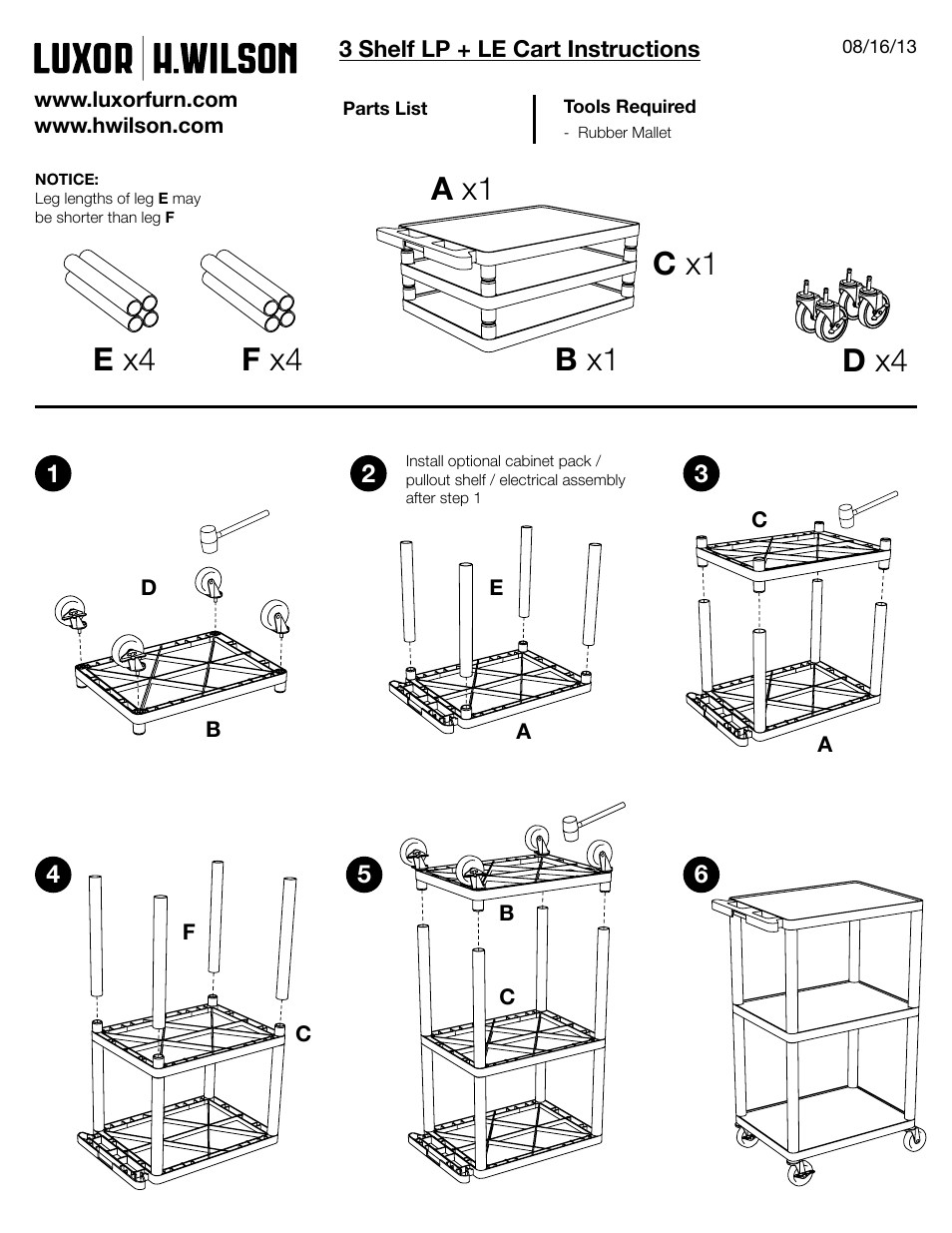 Luxor|H.Wilson LE34 User Manual | 2 pages