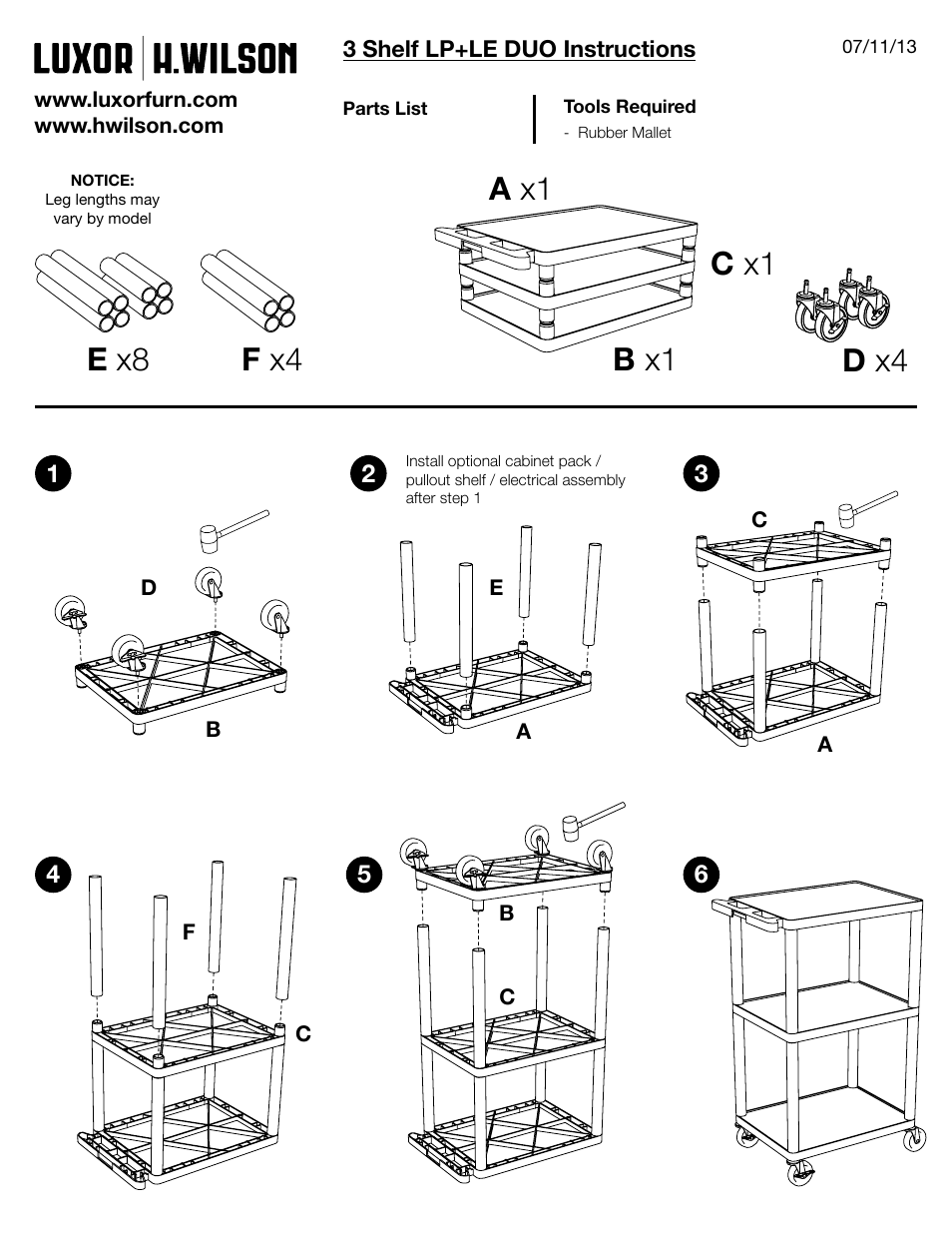 Luxor|H.Wilson LEDUO User Manual | 2 pages