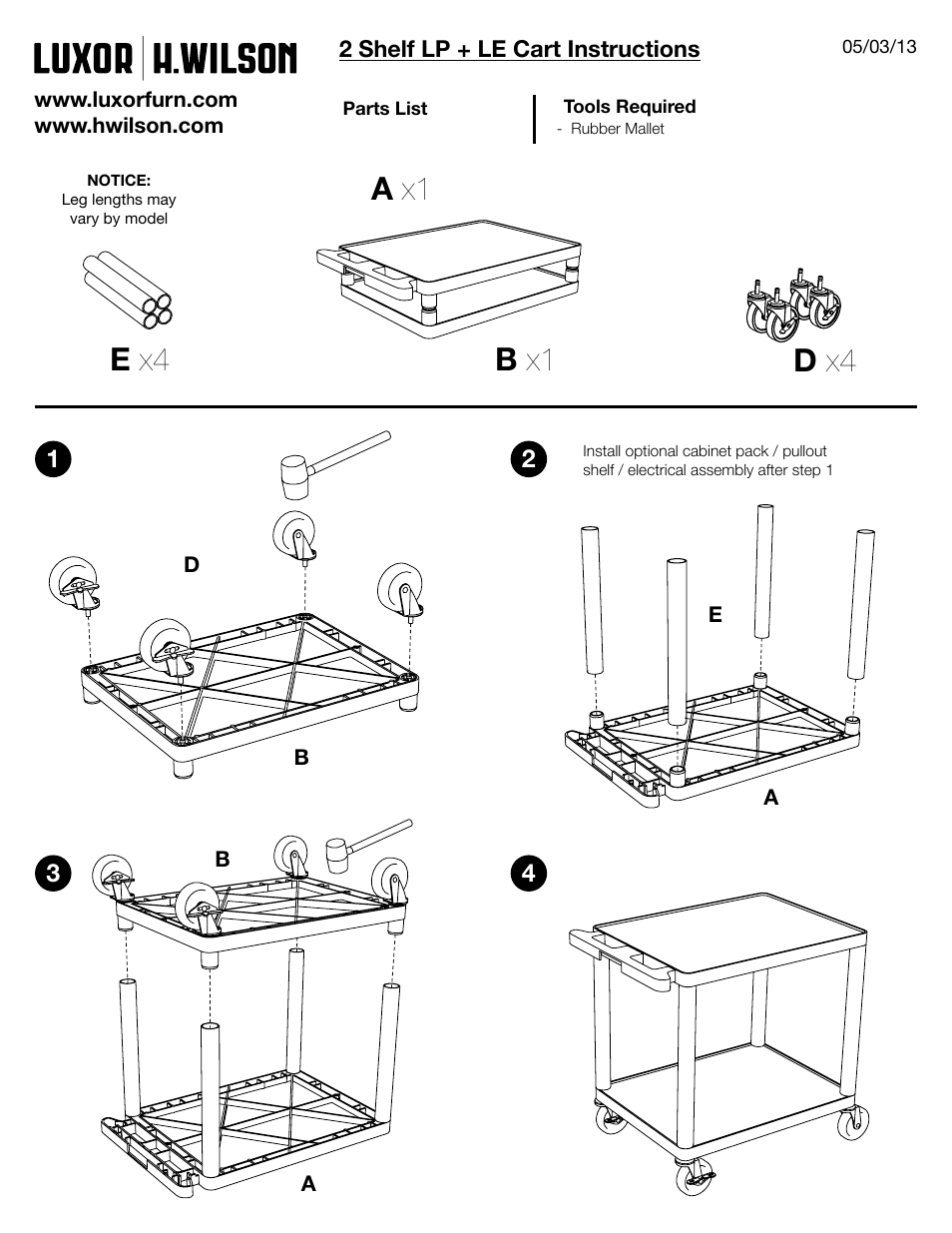 Luxor|H.Wilson LEMPS User Manual | 4 pages