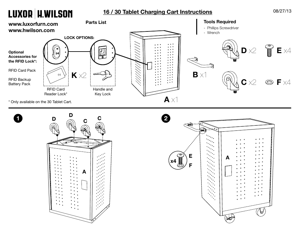 Luxor|H.Wilson LLTM30-B-RFID User Manual | 1 page