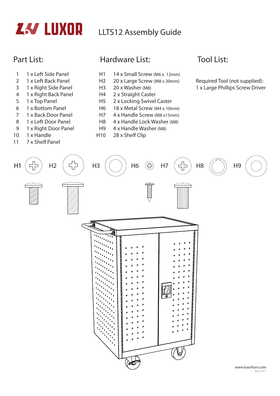 Luxor|H.Wilson LLTS12-B User Manual | 4 pages