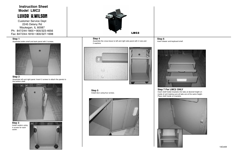 Luxor|H.Wilson LMC2 User Manual | 1 page