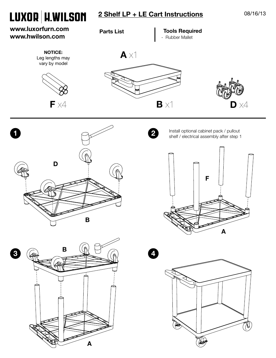Luxor|H.Wilson LP26E-B User Manual | 2 pages