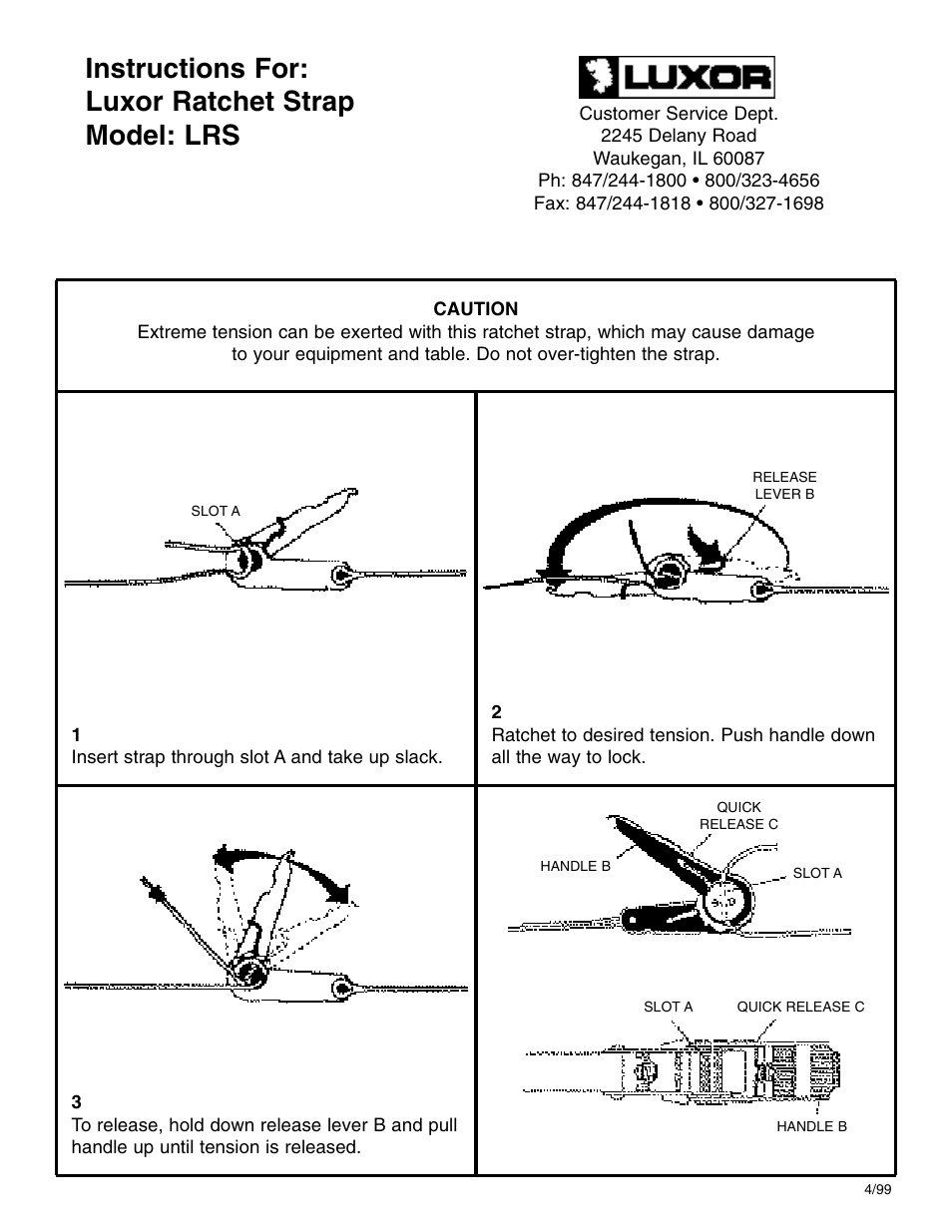 Luxor|H.Wilson LRS User Manual | 1 page