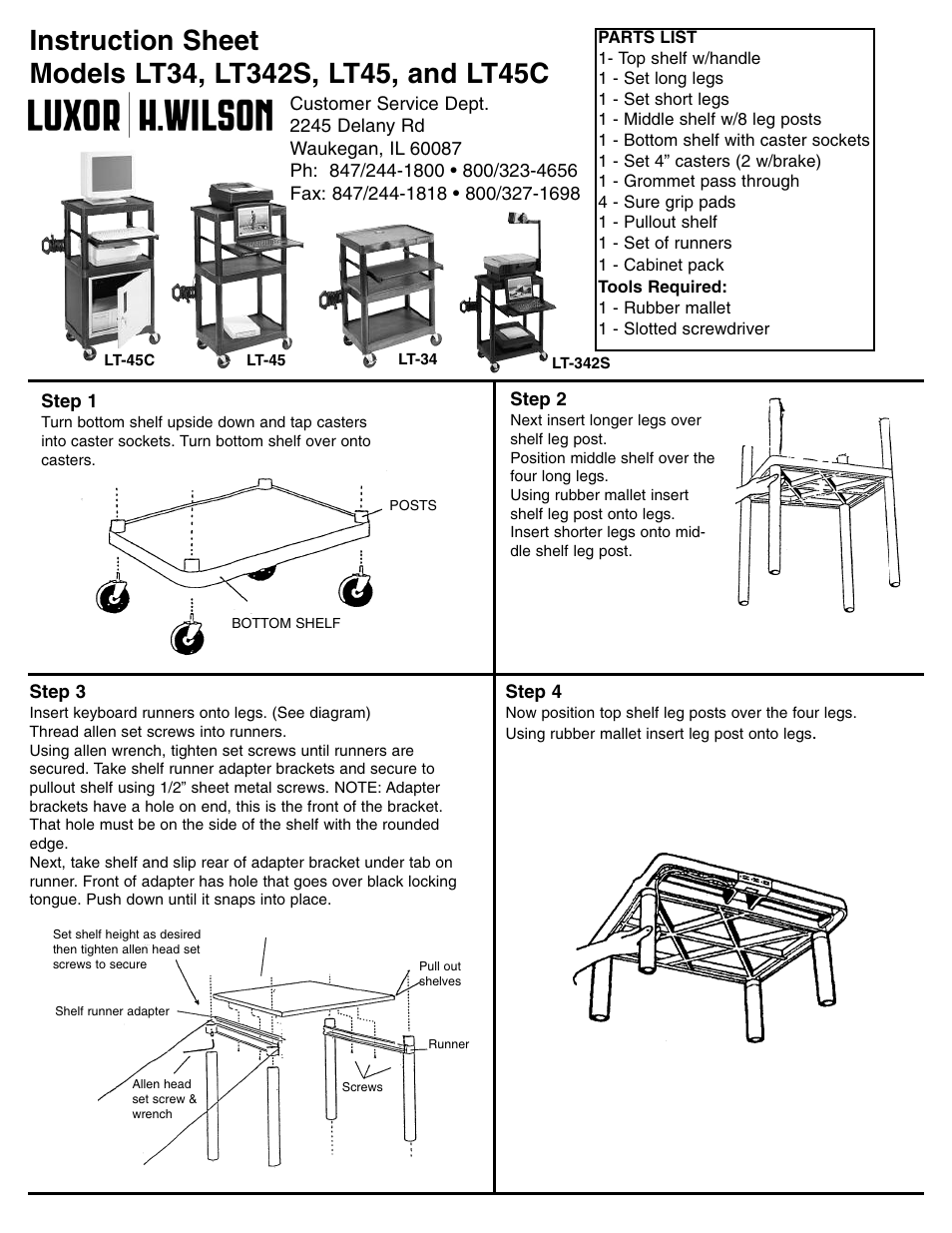 Luxor|H.Wilson LT45P User Manual | 1 page