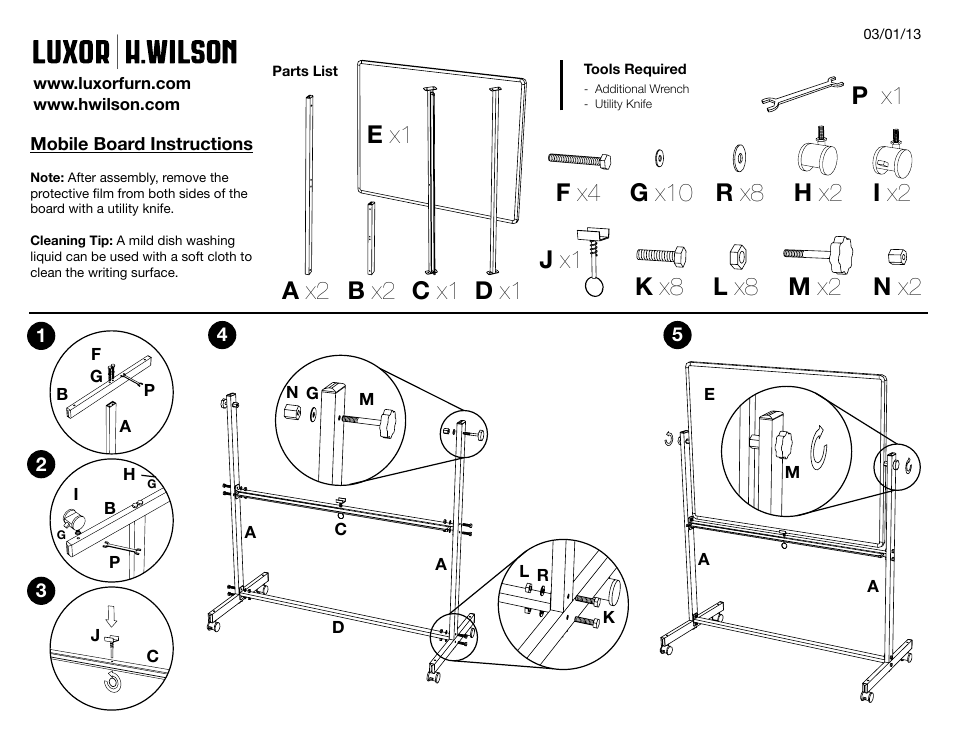 Luxor|H.Wilson MB3648WW User Manual | 1 page
