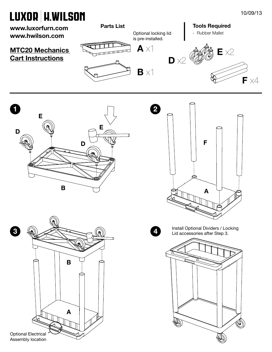 Luxor|H.Wilson MTC20LL/N-B User Manual | 2 pages