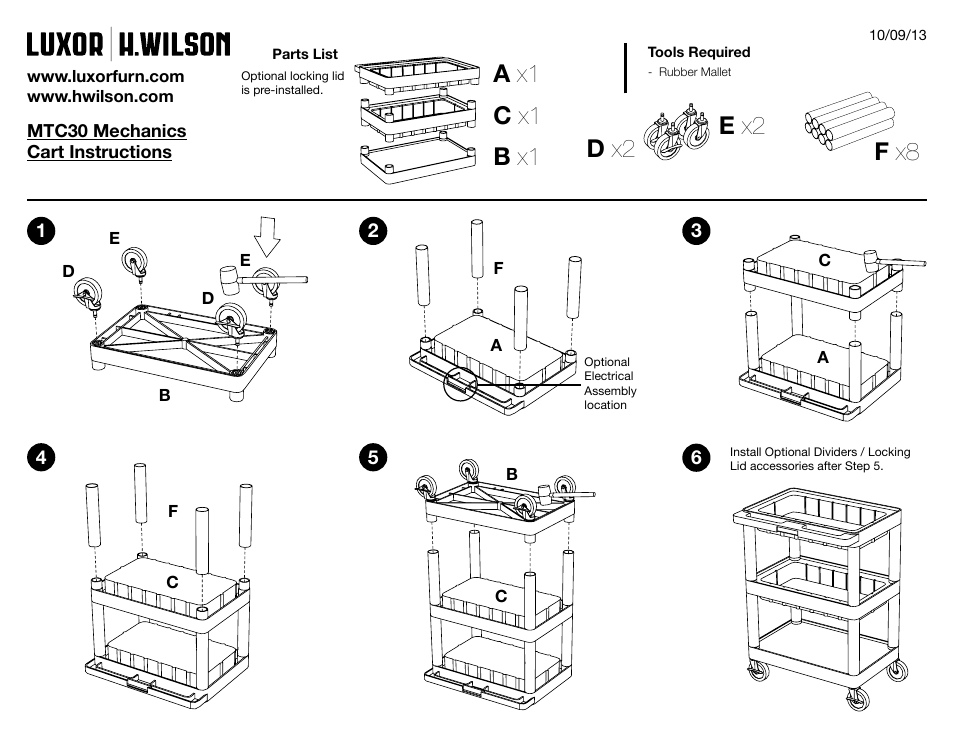 Luxor|H.Wilson MTC30LL/N-B User Manual | 2 pages