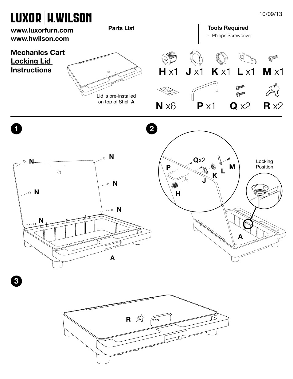 Mtc_lockinglid_instruct.pdf | Luxor|H.Wilson MTC30LL/N-B User Manual | Page 2 / 2