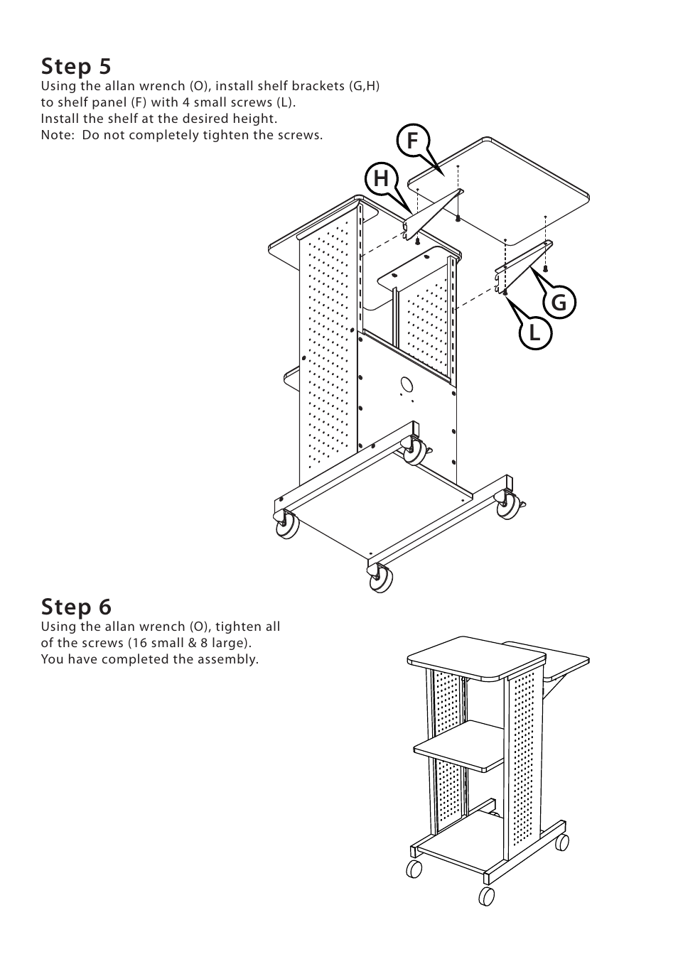 Step 5, Step 6, Lg f h | Luxor|H.Wilson PS4000 User Manual | Page 4 / 7