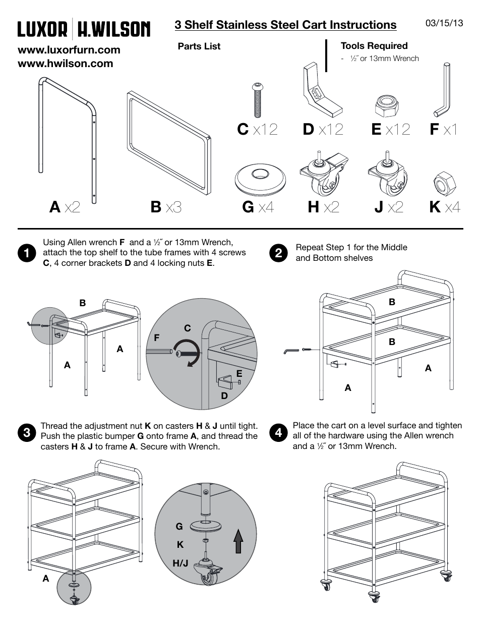 Luxor|H.Wilson ST-3 User Manual | 1 page